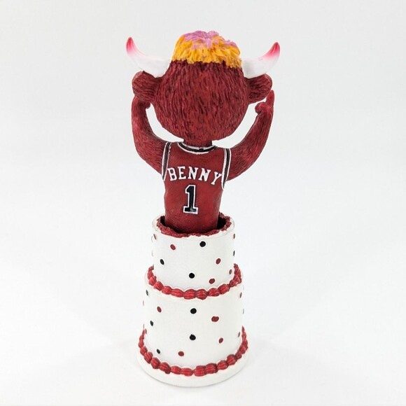 Chicago Bulls Basketball Benny the Bull Bobble Head Jewel Birthday Cake Figure - Picture 2 of 5
